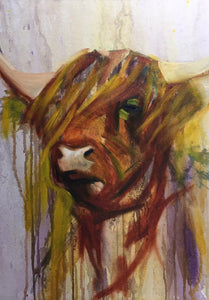 Moody Cow - Greeting Card