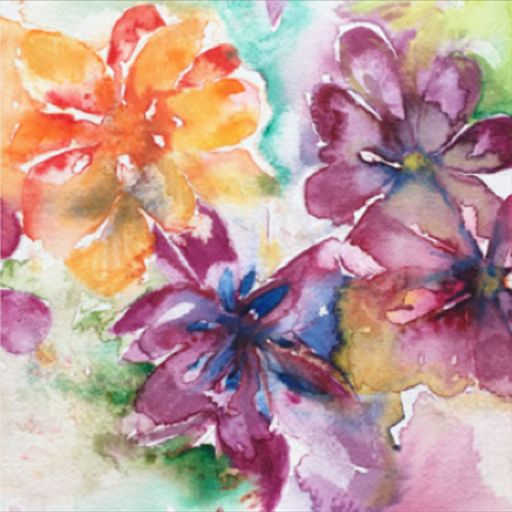 Spring Flowers in Watercolour - Greeting Card