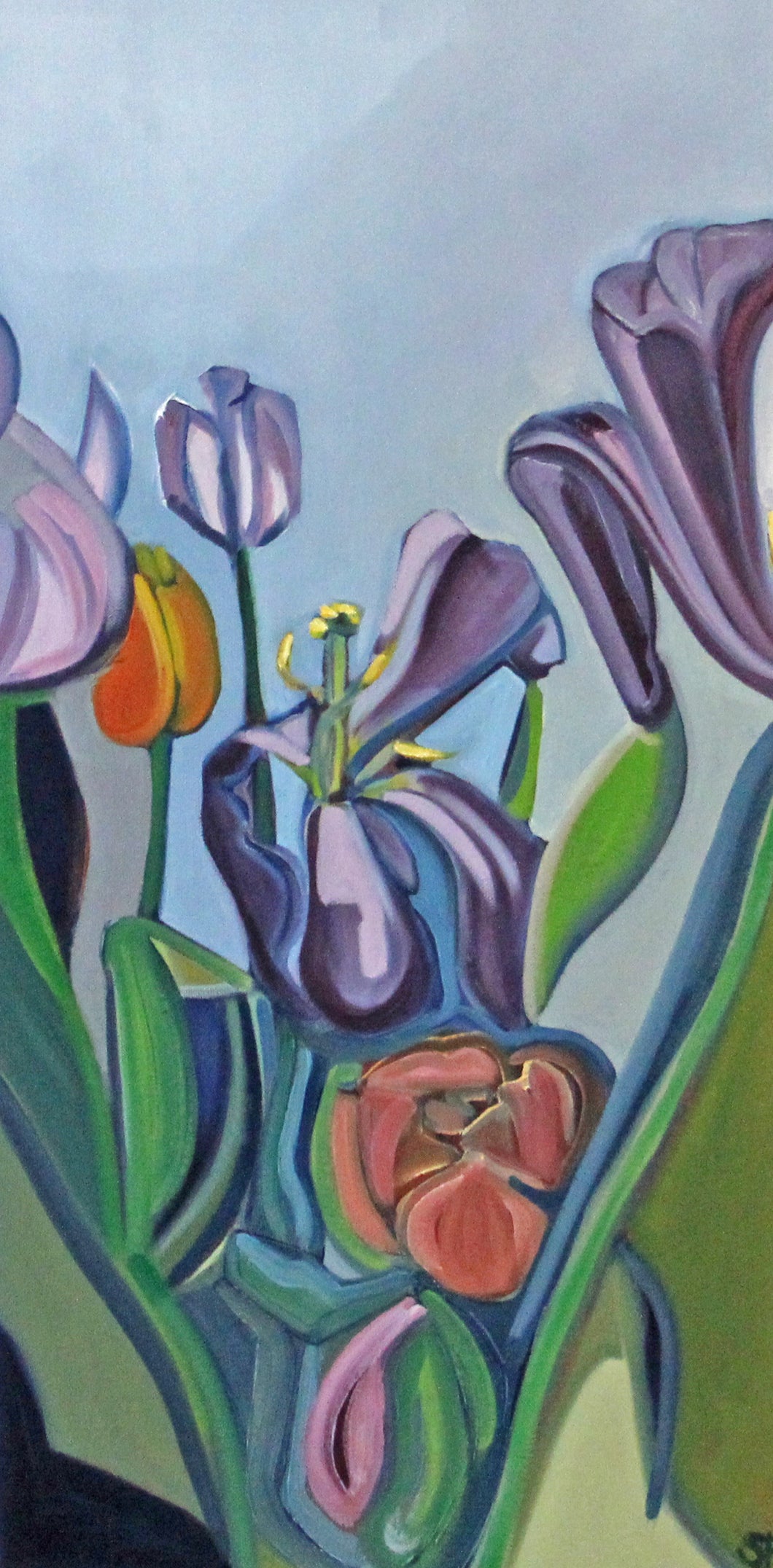 Through the Tulips - Mounted Print